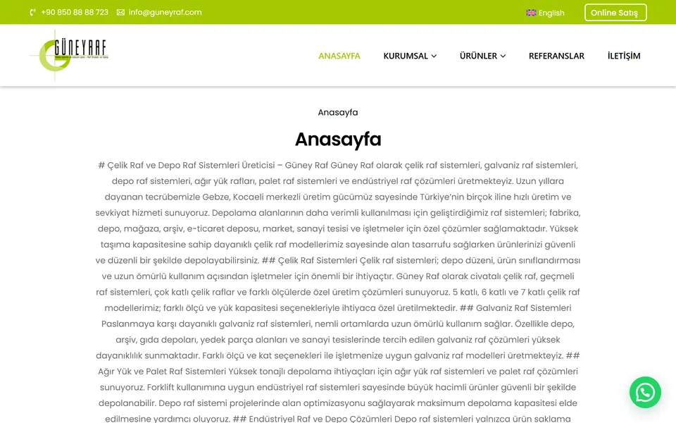 Güney Raf web sitesi ekran görüntüsü