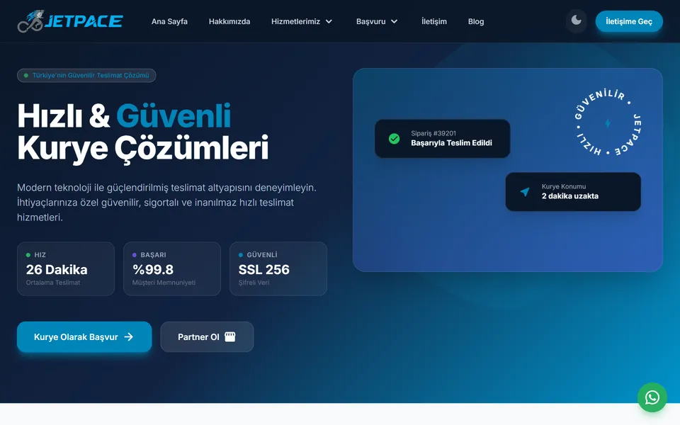 Jetpace Express web sitesi ekran görüntüsü